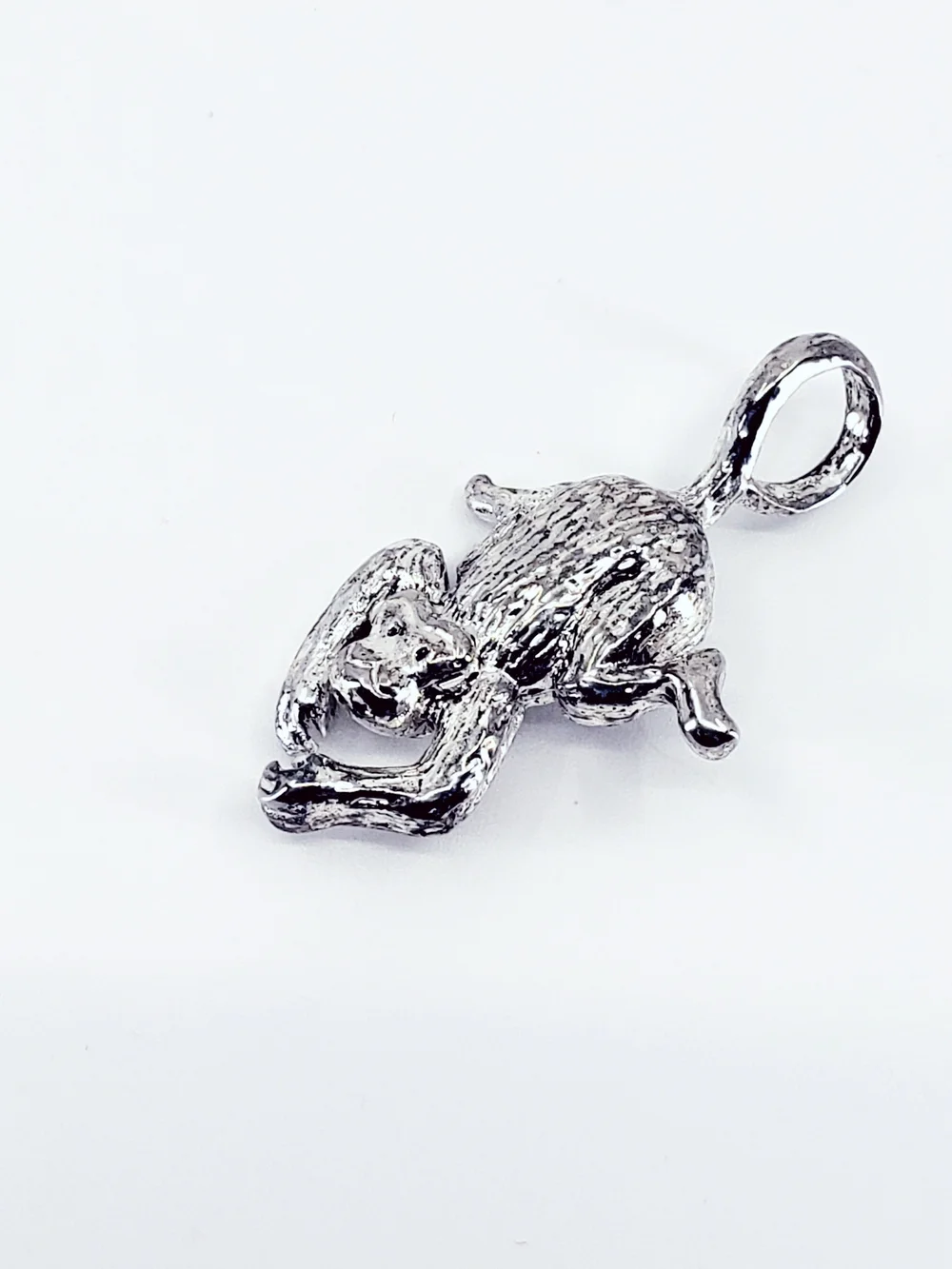 C4003 Silver Monkey Charm Pendant Or Brooch Polished Silver Color 2